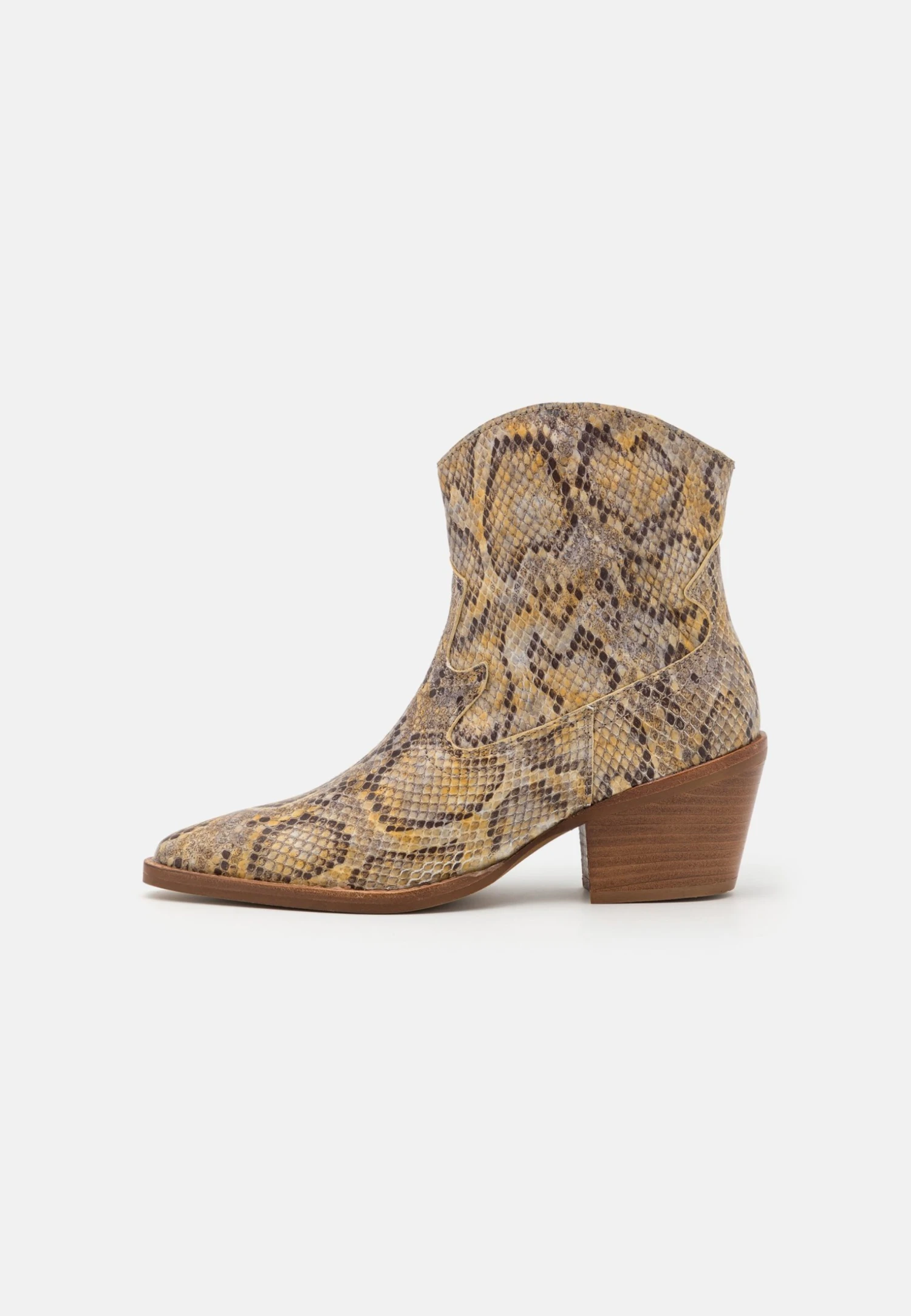 Bronx Jukeson - Cowboy-/Bikerlaarsjes - Oatmilk/Yellow/Black - Image 2