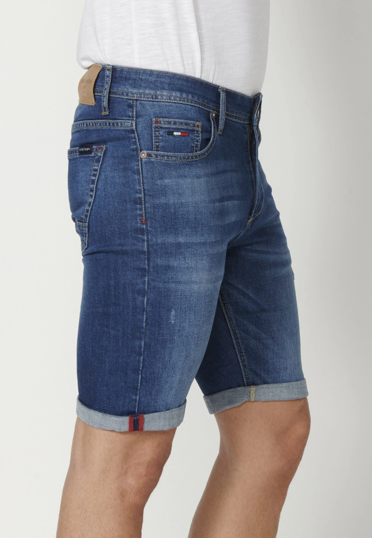 Koroshi Bermuda Cowboy Strecth- Jeansshort - Azul Med Medium Blue - Afbeelding 4