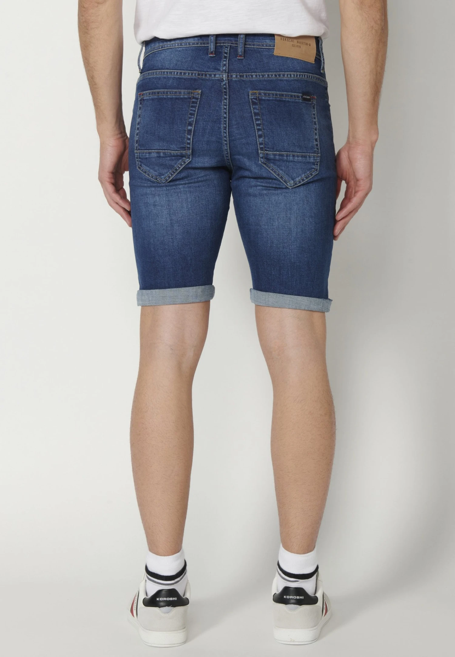 Koroshi Bermuda Cowboy Strecth- Jeansshort - Azul Med Medium Blue - Afbeelding 3