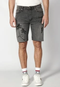 Koroshi Bermuda Cowboy Strecth Regular Fit- Jeansshort - DenimBlack Denim