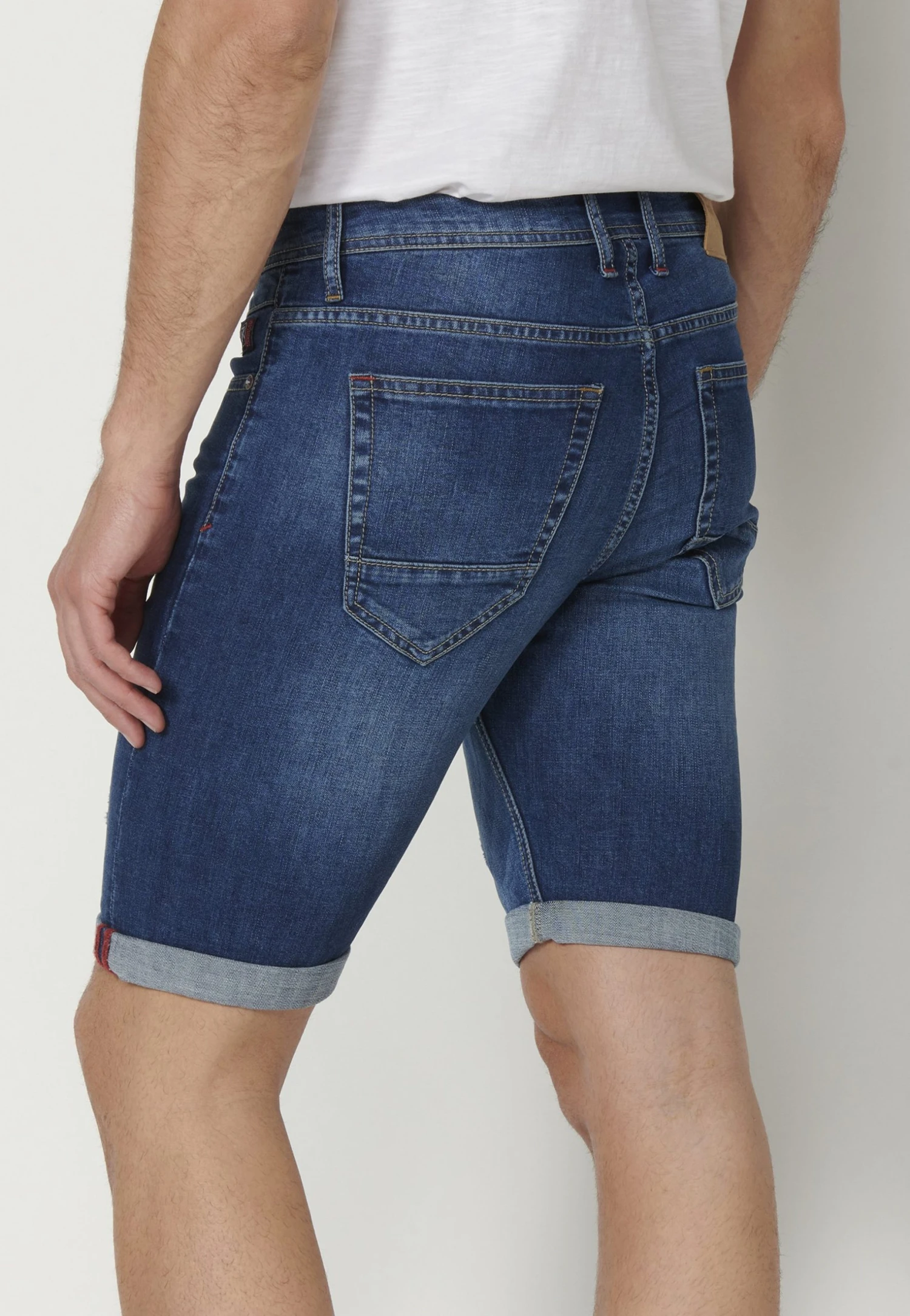 Koroshi Bermuda Cowboy Strecth- Jeansshort - Azul Med Medium Blue - Afbeelding 7