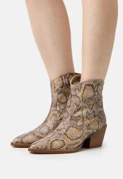 Bronx Jukeson - Cowboy-/Bikerlaarsjes - Oatmilk/Yellow/Black