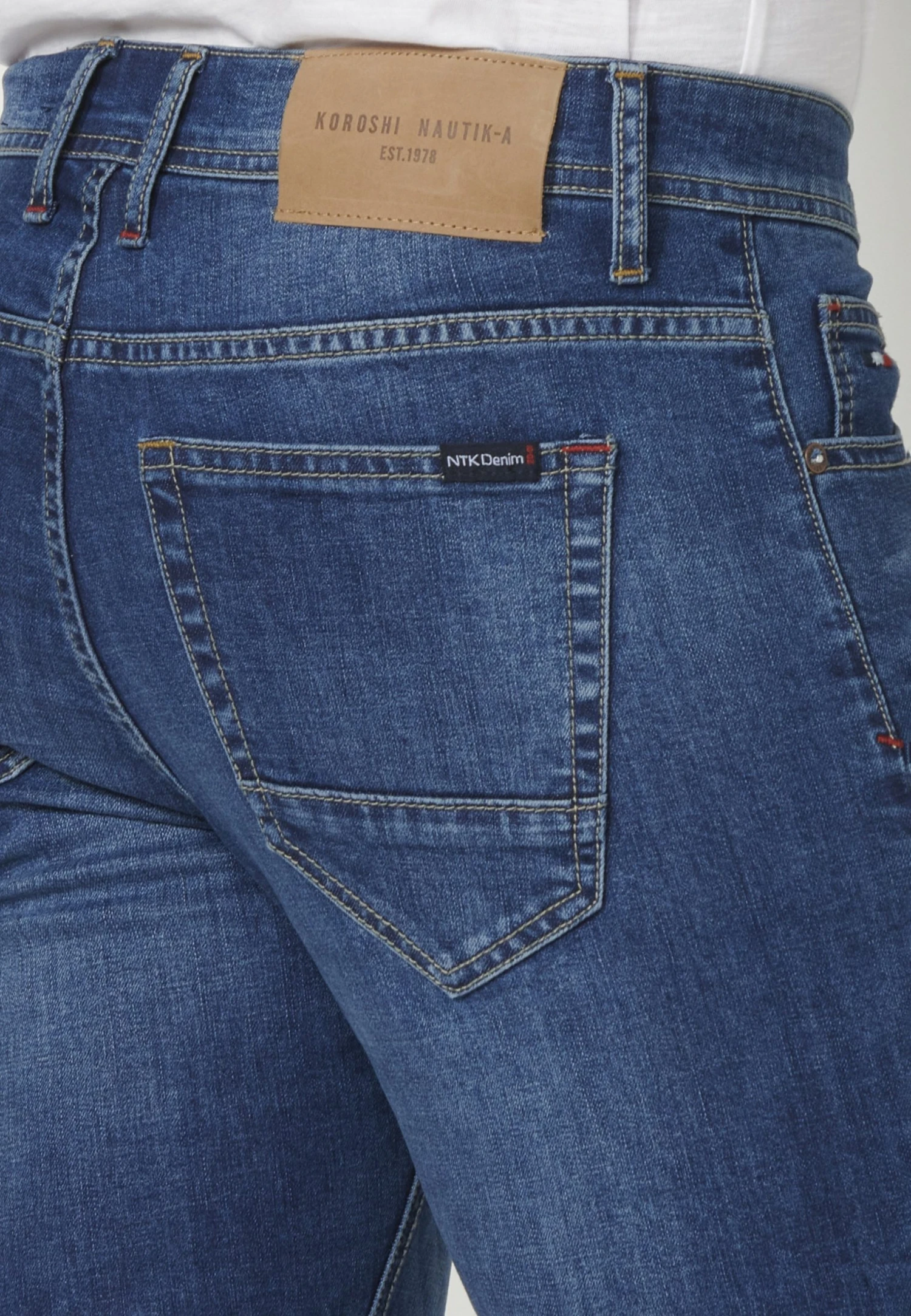 Koroshi Bermuda Cowboy Strecth- Jeansshort - Azul Med Medium Blue - Afbeelding 8